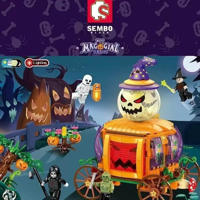 SEMBO Tricky Magic Night: Pumpkin Cart 4 sets sembo