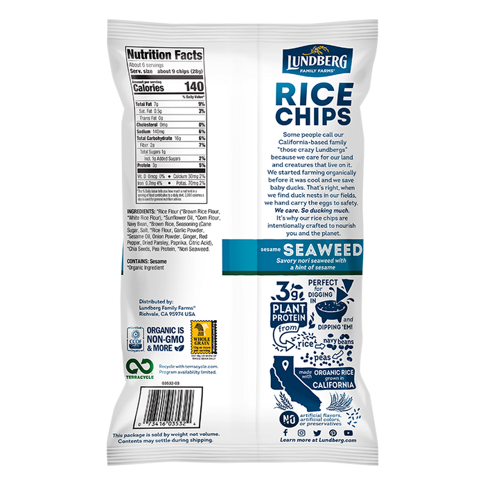 Sesame Seaweed Rice Chips