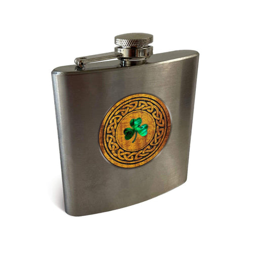 Thalia Shamrock & Celtic Knot Whiskey Flask