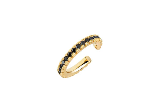 Sif Jakobs Ear Cuff Ellera – 18K vergoldet mit schwarzen Zirkonia – SJ-E42036-BK-SG