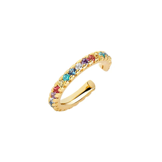 Sif Jakobs Ear Cuff Ellera Medio- 18K vergoldet mit bunten Zirkonia – SJ-E42035-XCZ-SG