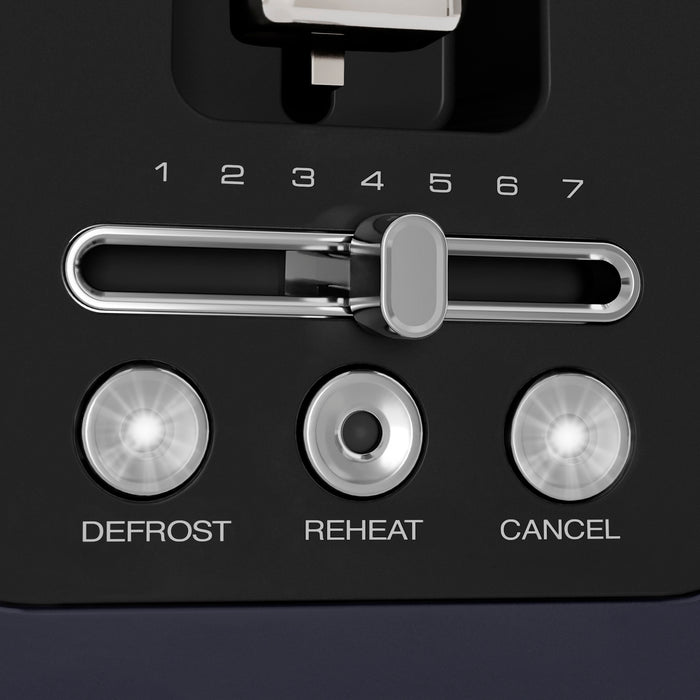 close up of toaster controls