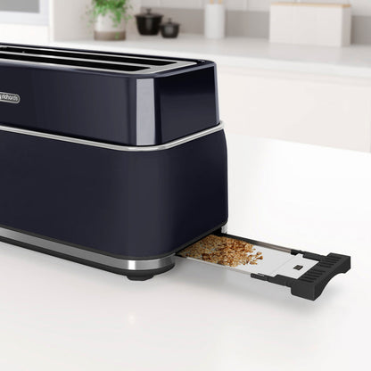 crumb tray pulled out on toaster