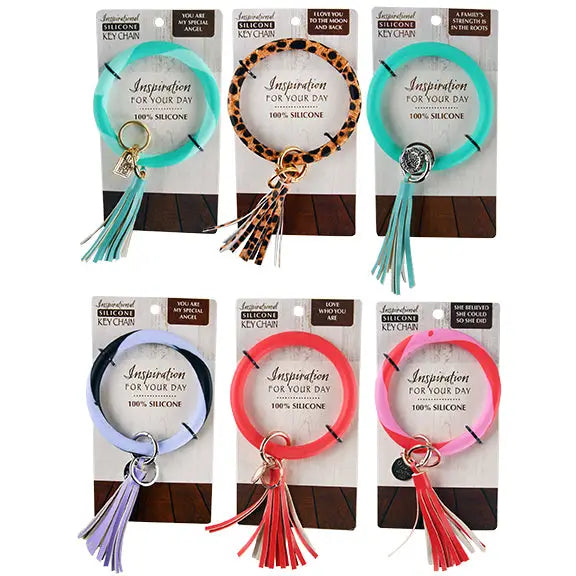 Silicone Inspire Wristlet Keychain