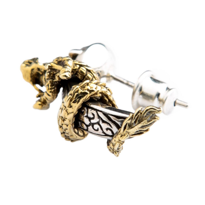 gold brass dragon stud