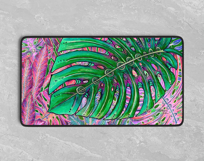 Single Monstera Desk Mat