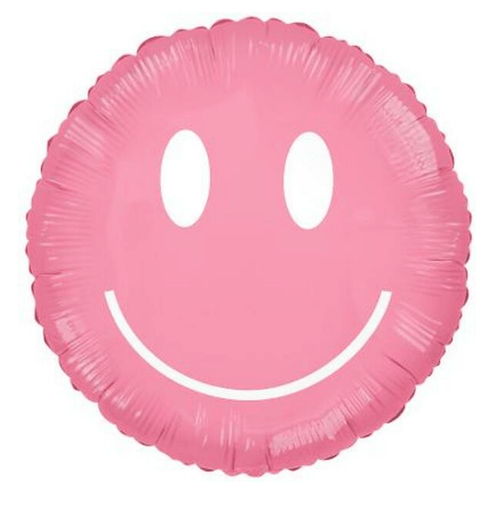 Havin a Party Balloons Smiley Face Balloon - Rosie Pink