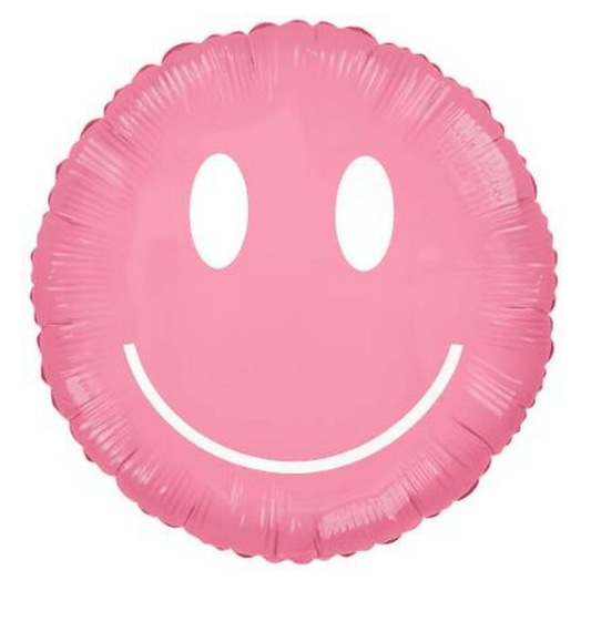 Havin a Party Balloons Smiley Face Balloon - Rosie Pink