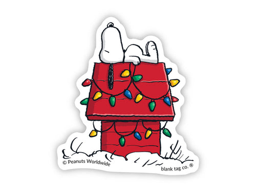 Snoopy On His Doghouse Vinyl Sticker