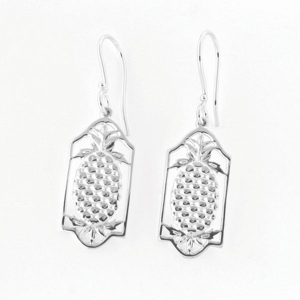 Southern Gates Sterling Silver Framed Pineapple Earrings