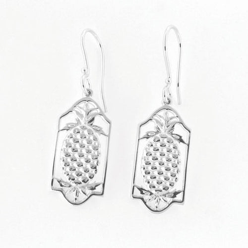 Southern Gates Sterling Silver Framed Pineapple Earrings