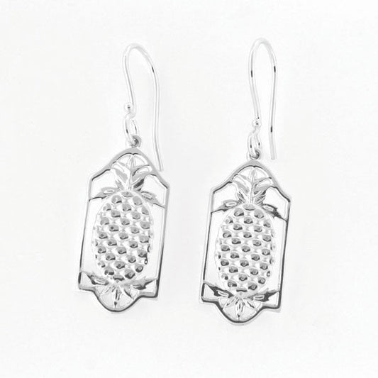 Southern Gates Sterling Silver Framed Pineapple Earrings