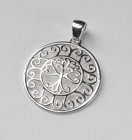Southern Gates Sterling Silver Oak Tree Scroll Pendant