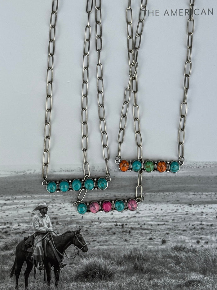 Cotton Candy Stones Bar Necklaxe