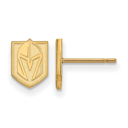 SS 14k Yellow Gold Plated NHL Vegas Golden Knights XS Post Earrings - Vegas Team Store