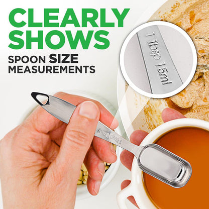 Stainless Steel Measuring Spoons Set 6Pc - Precise, Easy-Clean, Oval Shape
