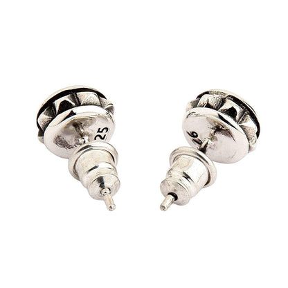 The back of the silver star earrings showing the authentic .925 sterling silver hallmark stamp.
