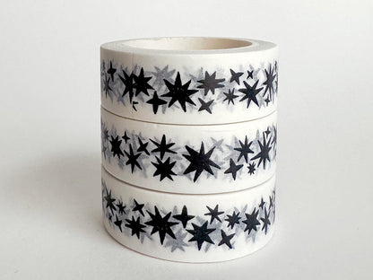 Stars Black and White Pattern Washi Tape