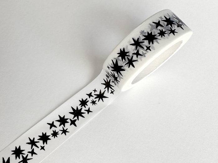 Stars Black and White Pattern Washi Tape