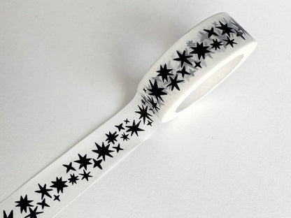 Stars Black and White Pattern Washi Tape