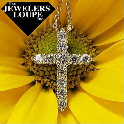 Sterling Silver White Cubic Zirconia April Birthstone Necklace with 16+2" Adjustable Sterling Silver Chain.