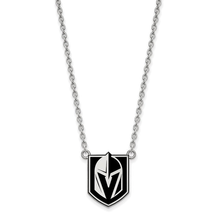 Sterling Silver NHL Golden Knights LG Epoxy Necklace, 18 In - Vegas Team Store
