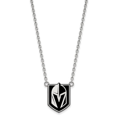 Sterling Silver NHL Golden Knights LG Epoxy Necklace, 18 In - Vegas Team Store