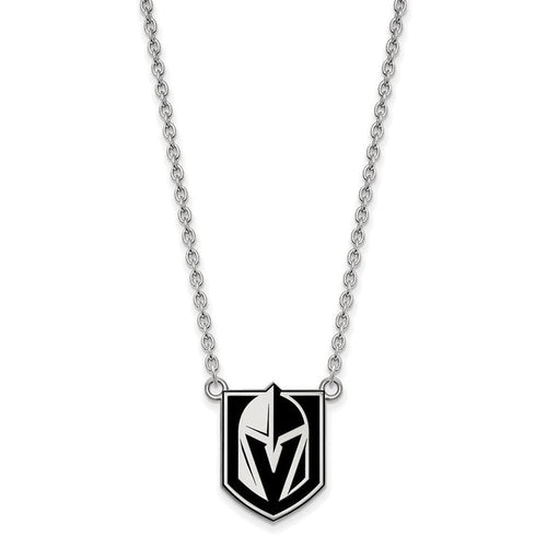 Sterling Silver NHL Golden Knights LG Epoxy Necklace, 18 In - Vegas Team Store