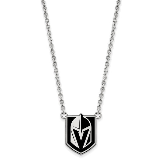 Sterling Silver NHL Golden Knights LG Epoxy Necklace, 18 In - Vegas Team Store