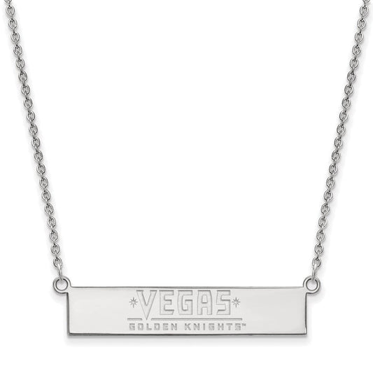 Sterling Silver NHL Golden Knights SM Bar Necklace, 18 In - Vegas Team Store