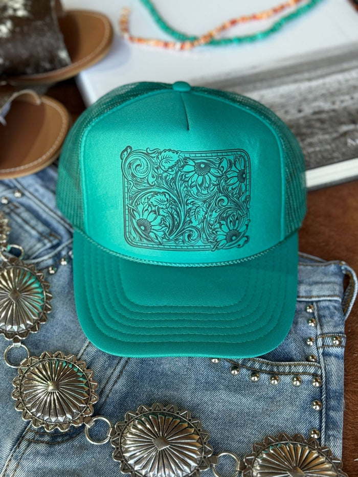 Sunflower Carve Trucker HatGreen
