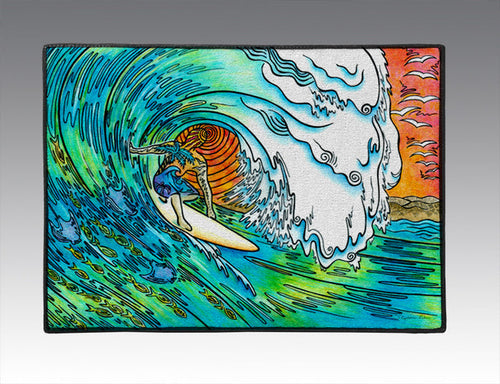 Sunset Surfer Door Mat