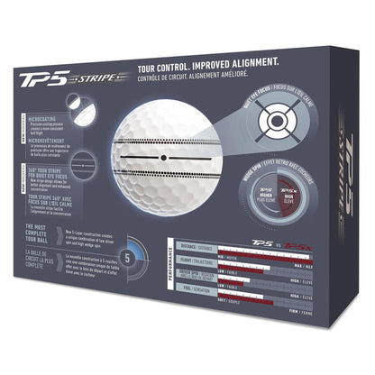 TaylorMade TM26 TP5 Stripe Golf Balls - Dozen