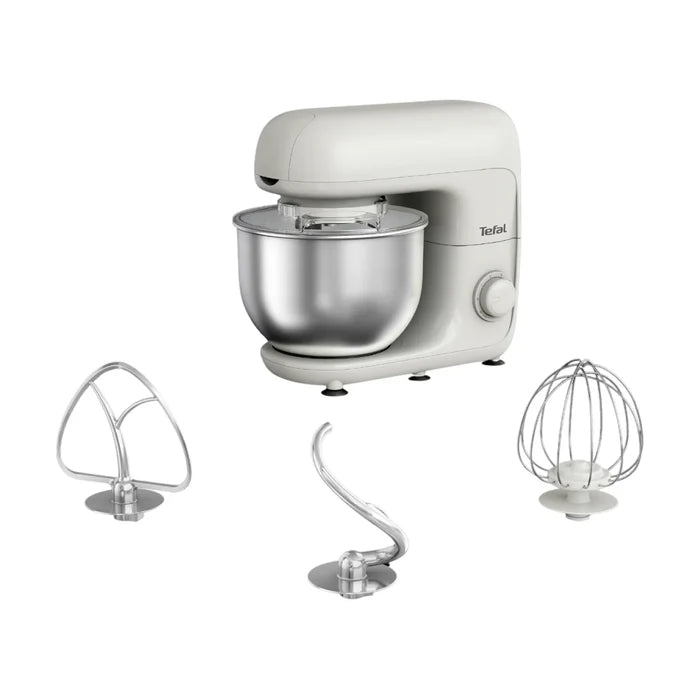 Tefal Bake Essential Stand Mixer White QB1601 with accessories