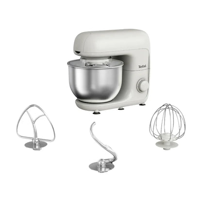 Tefal Bake Essential Stand Mixer White QB1601 with accessories