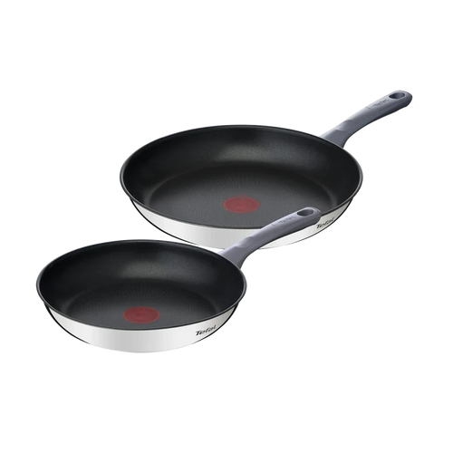 Tefal Daily Cook Induction Stainless Steel Non-stick Twin Pack Frypans 24/28cm