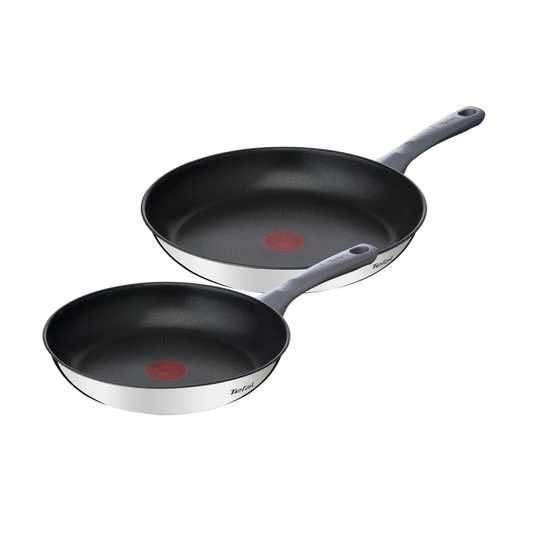 Tefal Daily Cook Induction Stainless Steel Non-stick Twin Pack Frypans 24/28cm