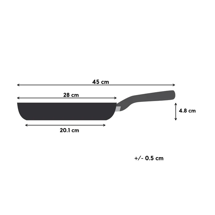 Tefal Dark Essential Mineralia+ Non Stick Frypan 28cm Dimensions