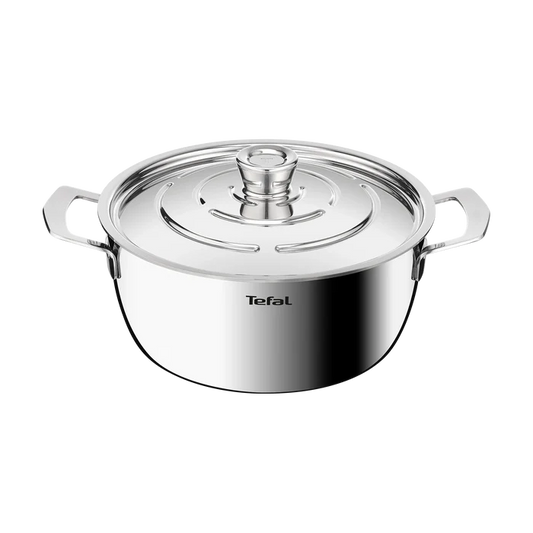 Tefal Emotion+ Gourmet Induction Stainless Steel Uncoated Dutch Oven 24cm