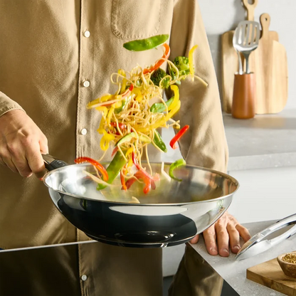 Tefal Emotion+ Induction Stainless Steel Uncoated Wok 28cm