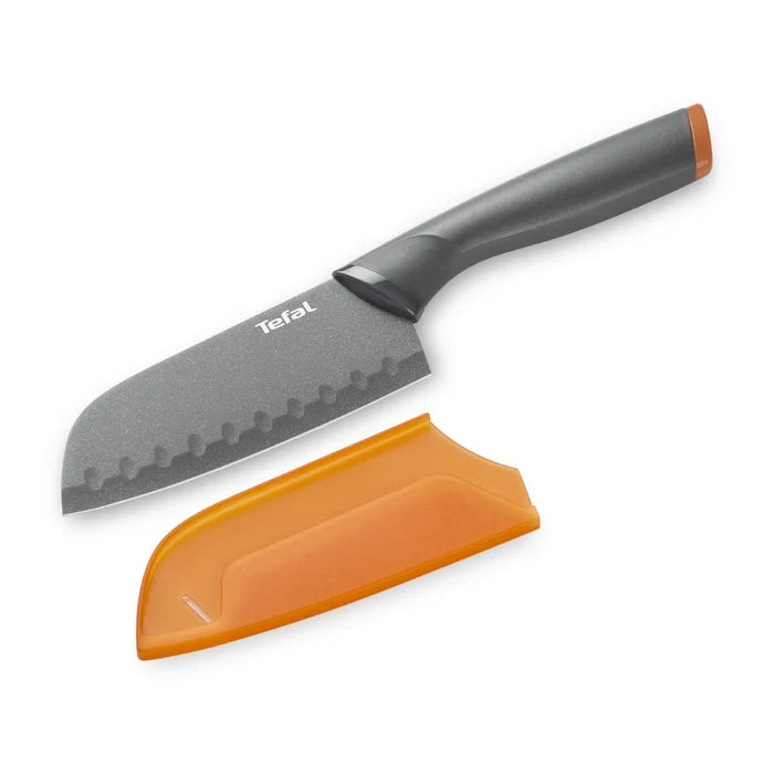 Tefal Fresh Kitchen Non-Stick Stainless Steel Santoku Knife 12cm K1220104 cover removed