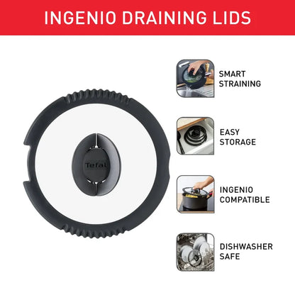 Tefal Ingenio Accessory - Set of 3 Draining Lids (16, 18, 20cm)
