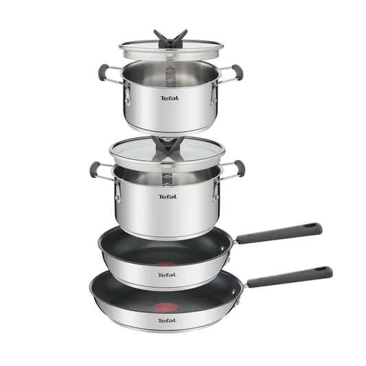 Tefal Opti'Space Induction Stainless Steel 6pc Mixed Set