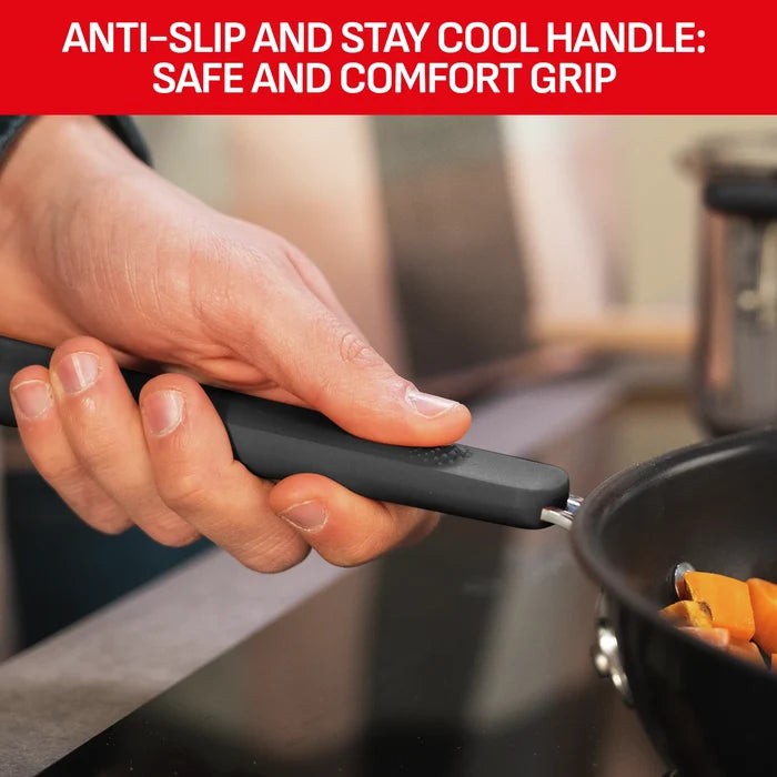 Tefal Opti'Space Induction Stainless Steel Set with anti-slip and stay cool comfort handle