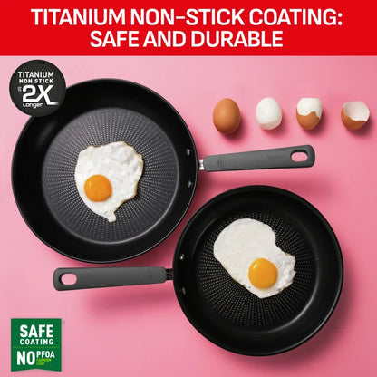 Tefal Opti'Space Induction Stainless Steel Set with titanium safe non-stick coating