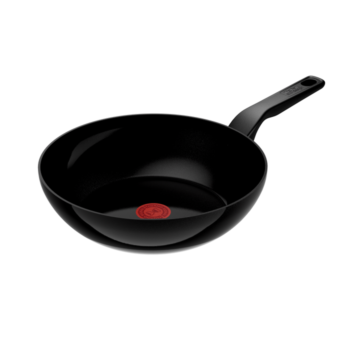 Tefal Renew Black Triple Pack 24/28cm Frypans & 28cm Wok - Ceramic Non-Stick Coating
