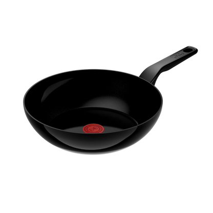 Tefal Renew Black Triple Pack 24/28cm Frypans & 28cm Wok - Ceramic Non-Stick Coating