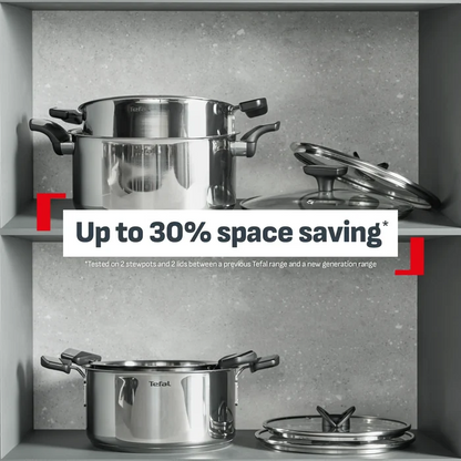 Tefal Space+ Emotion+ Induction Stainless Steel Uncoated Stewpot 24cm + Lid