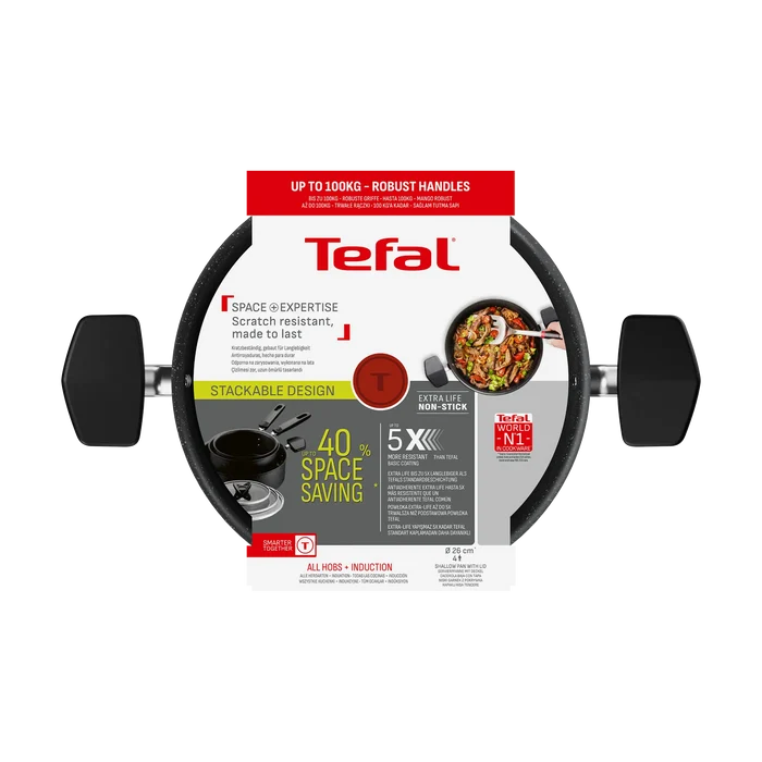 Tefal Space+ Expertise Induction Non-Stick Shallowpan 26cm + Lid