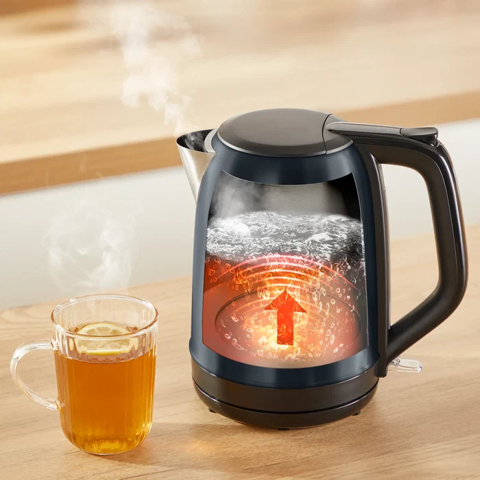 Tefal Subito Black Stainless Steel Toaster & Kettle Breakfast Set 2400W fast boil